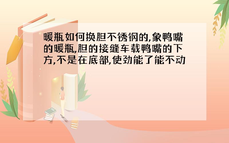 暖瓶如何换胆不锈钢的,象鸭嘴的暖瓶,胆的接缝车载鸭嘴的下方,不是在底部,使劲能了能不动