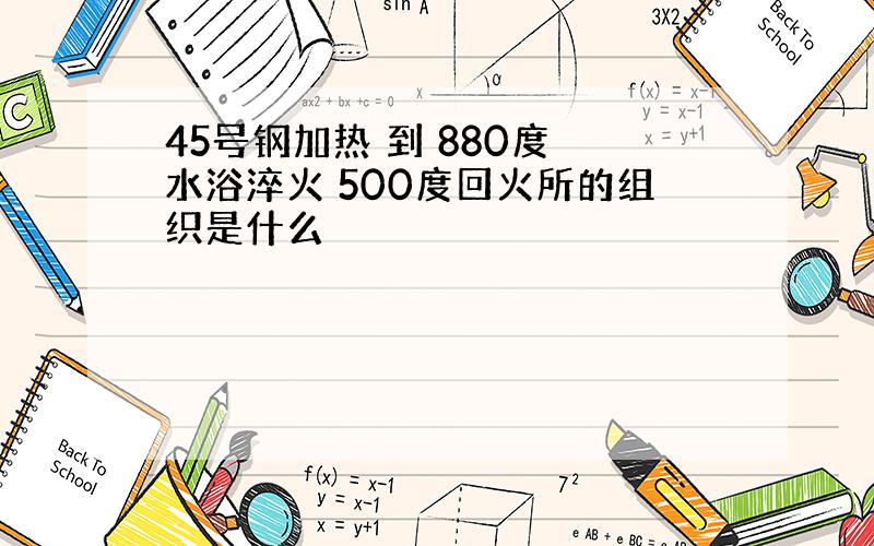 45号钢加热 到 880度 水浴淬火 500度回火所的组织是什么