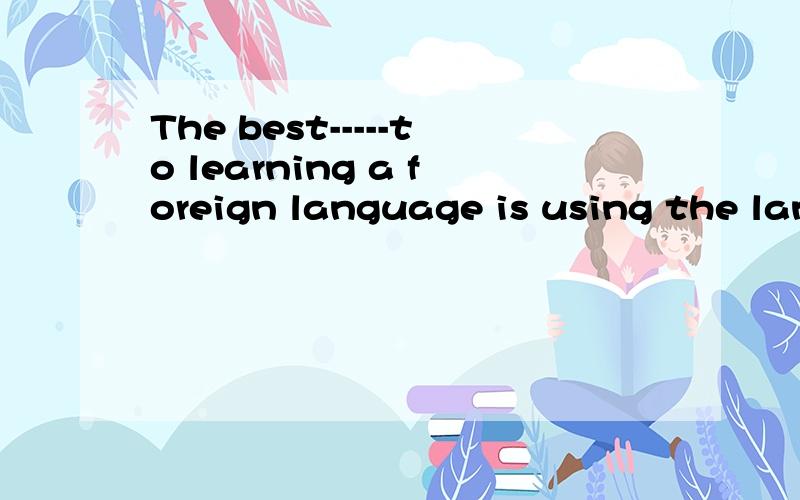 The best-----to learning a foreign language is using the lan