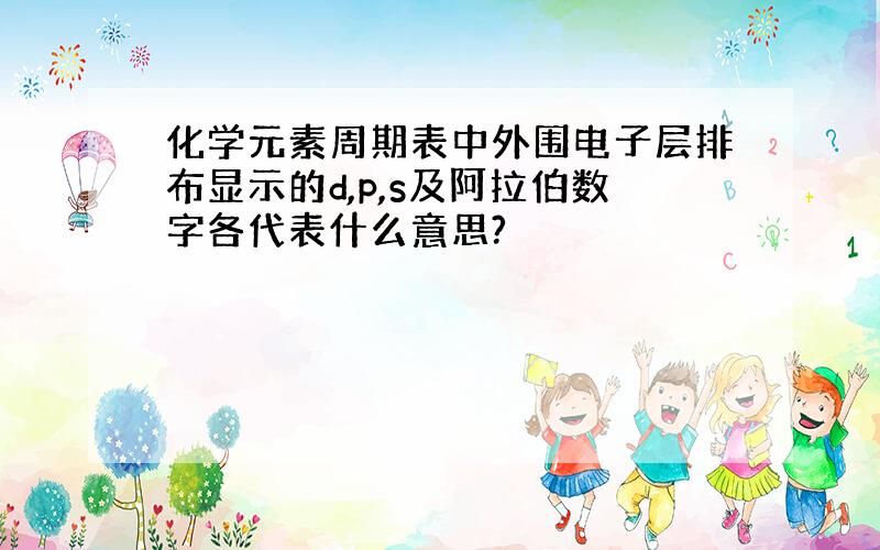 化学元素周期表中外围电子层排布显示的d,p,s及阿拉伯数字各代表什么意思?