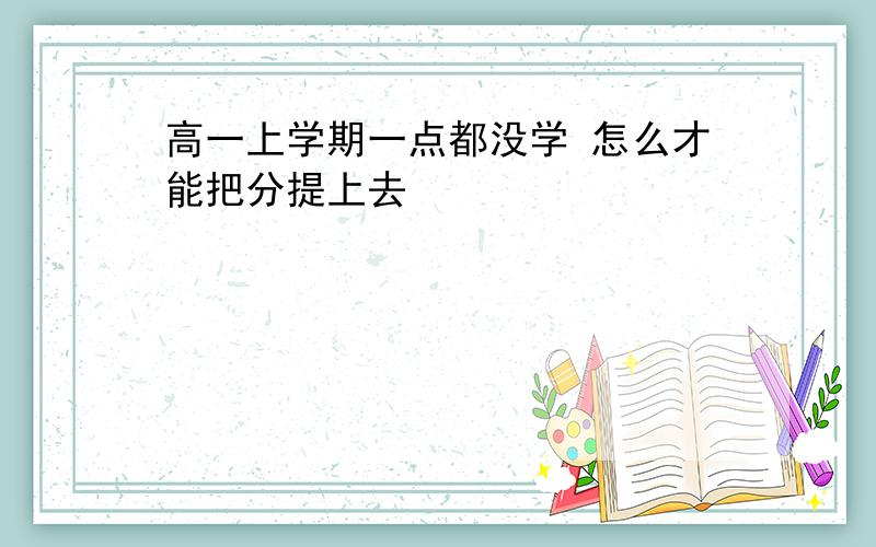 高一上学期一点都没学 怎么才能把分提上去