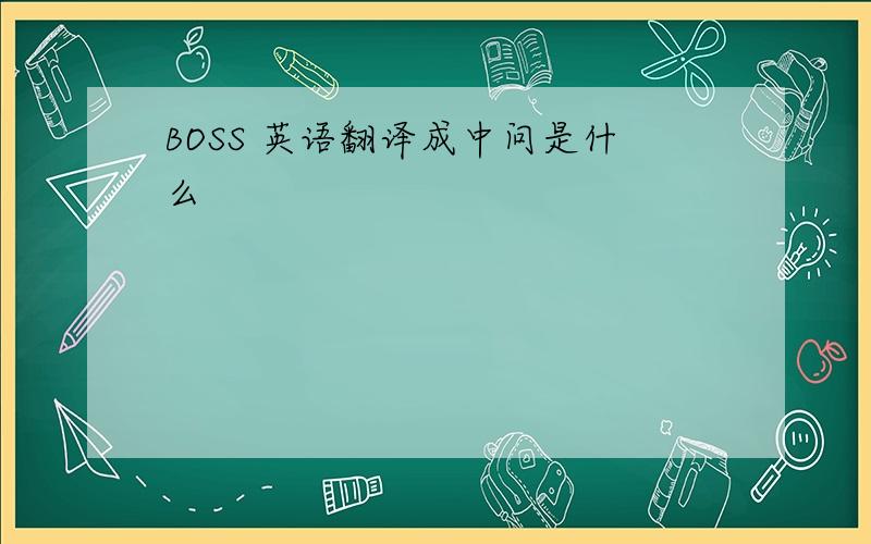 BOSS 英语翻译成中问是什么