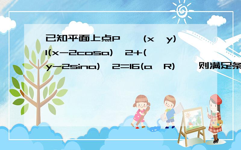 已知平面上点P∈{(x,y)l(x-2cosa)^2+(y-2sina)^2=16(a∈R)},则满足条件的点P所组成的