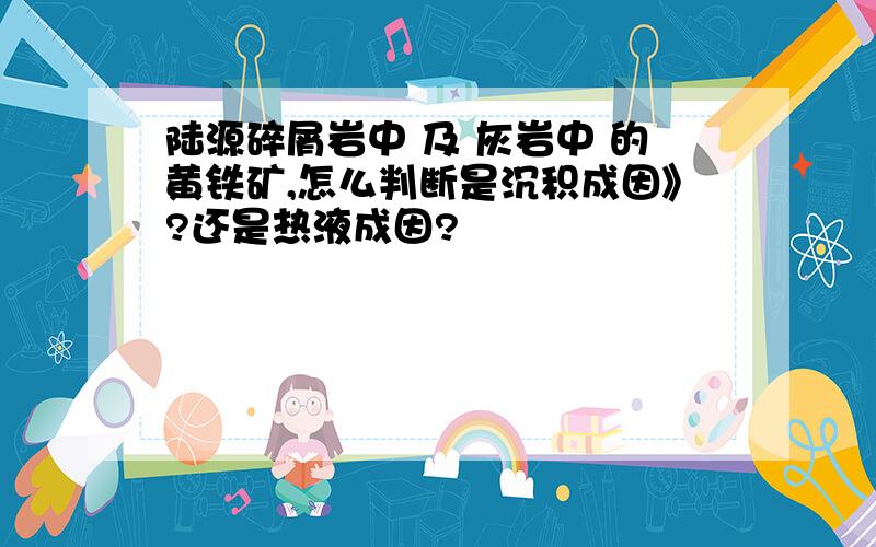 陆源碎屑岩中 及 灰岩中 的黄铁矿,怎么判断是沉积成因》?还是热液成因?