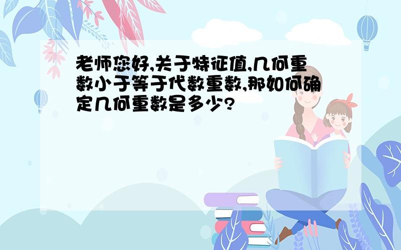 老师您好,关于特征值,几何重数小于等于代数重数,那如何确定几何重数是多少?