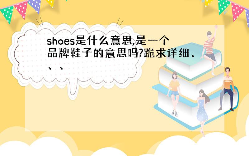 shoes是什么意思,是一个品牌鞋子的意思吗?跪求详细、、、