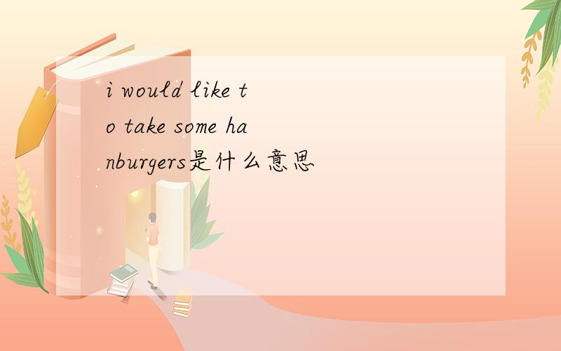 i would like to take some hanburgers是什么意思