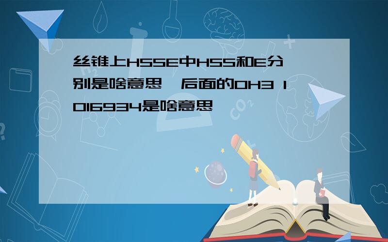 丝锥上HSSE中HSS和E分别是啥意思,后面的OH3 1016934是啥意思