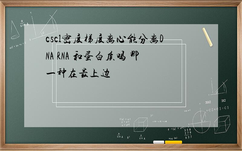 cscl密度梯度离心能分离DNA RNA 和蛋白质吗 那一种在最上边