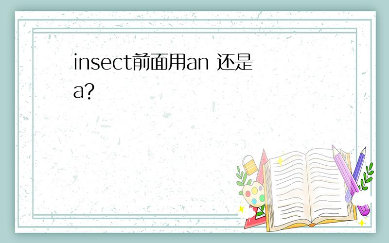 insect前面用an 还是a?