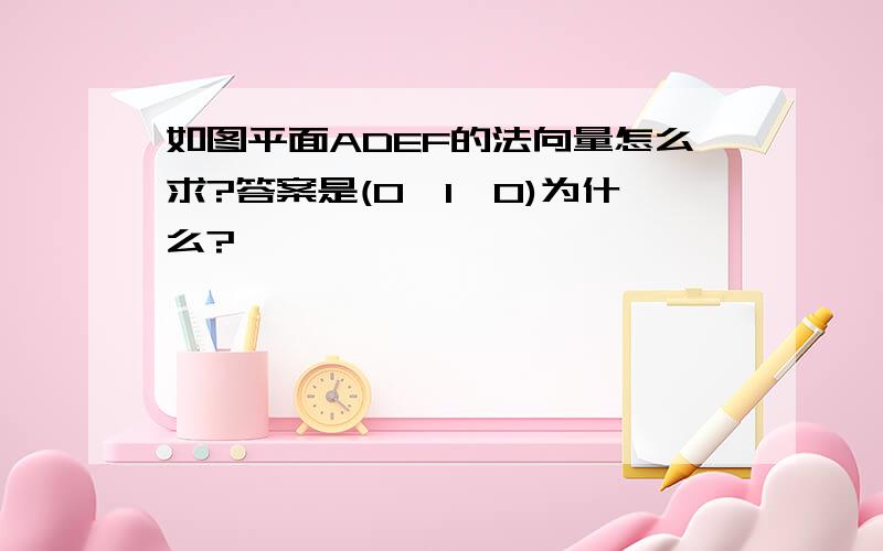 如图平面ADEF的法向量怎么求?答案是(0,1,0)为什么?