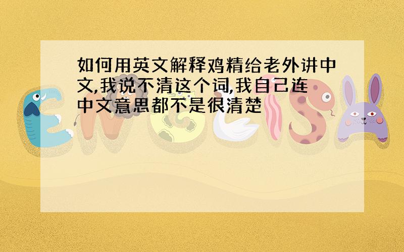 如何用英文解释鸡精给老外讲中文,我说不清这个词,我自己连中文意思都不是很清楚