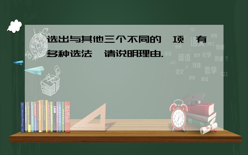 选出与其他三个不同的一项,有多种选法,请说明理由.