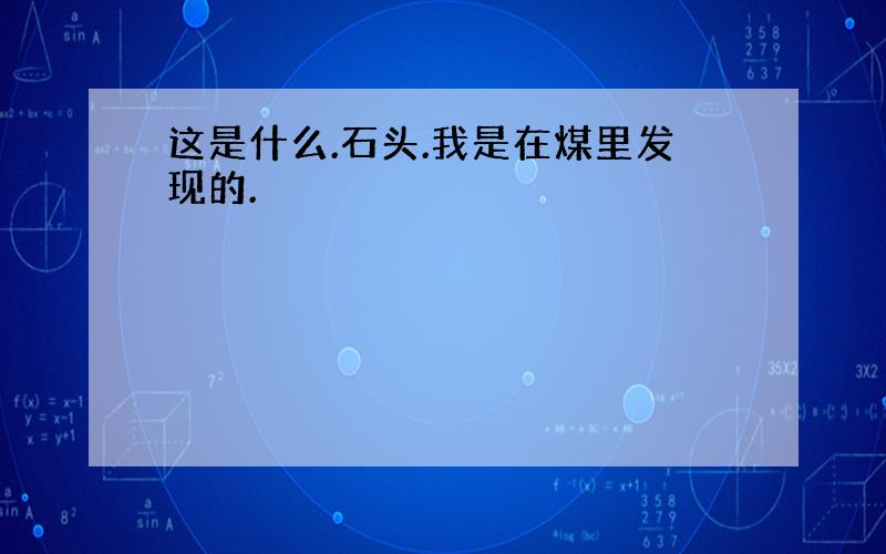 这是什么.石头.我是在煤里发现的.