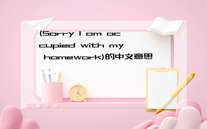 (Sorry I am occupied with my homework)的中文意思