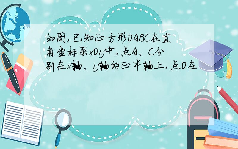 如图,已知正方形OABC在直角坐标系xOy中,点A、C分别在x轴、y轴的正半轴上,点O在