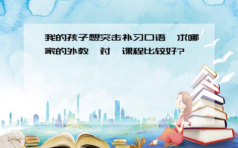 我的孩子想突击补习口语,求哪家的外教一对一课程比较好?