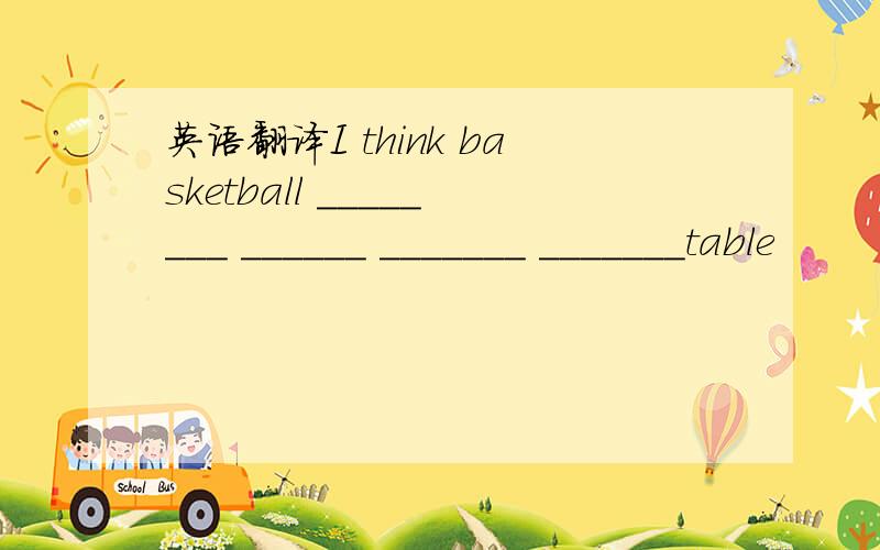 英语翻译I think basketball ________ ______ _______ _______table