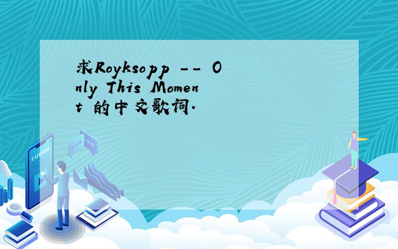 求Royksopp -- Only This Moment 的中文歌词.