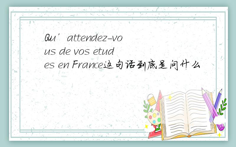 Qu’attendez-vous de vos etudes en France这句话到底是问什么