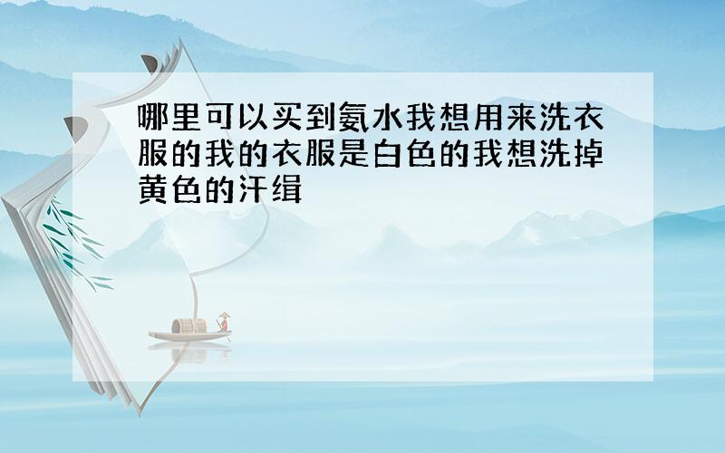 哪里可以买到氨水我想用来洗衣服的我的衣服是白色的我想洗掉黄色的汗缉