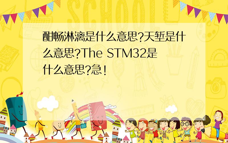 酣畅淋漓是什么意思?天堑是什么意思?The STM32是什么意思?急!