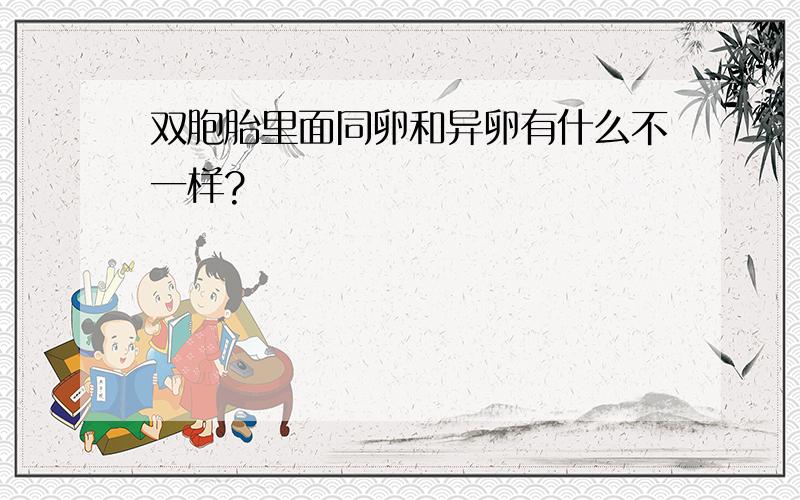 双胞胎里面同卵和异卵有什么不一样?