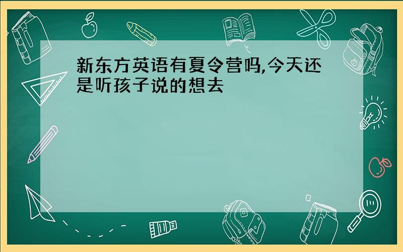 新东方英语有夏令营吗,今天还是听孩子说的想去