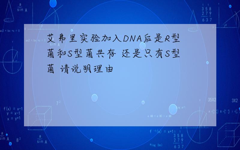 艾弗里实验加入DNA后是R型菌和S型菌共存 还是只有S型菌 请说明理由