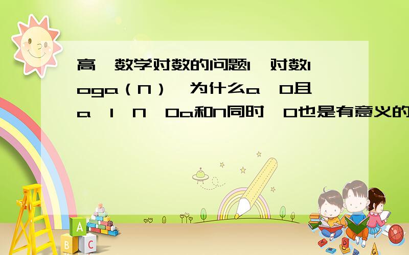 高一数学对数的问题1、对数loga（N）,为什么a＞0且a≠1,N＞0a和N同时＜0也是有意义的啊2、在题中：题目说了某