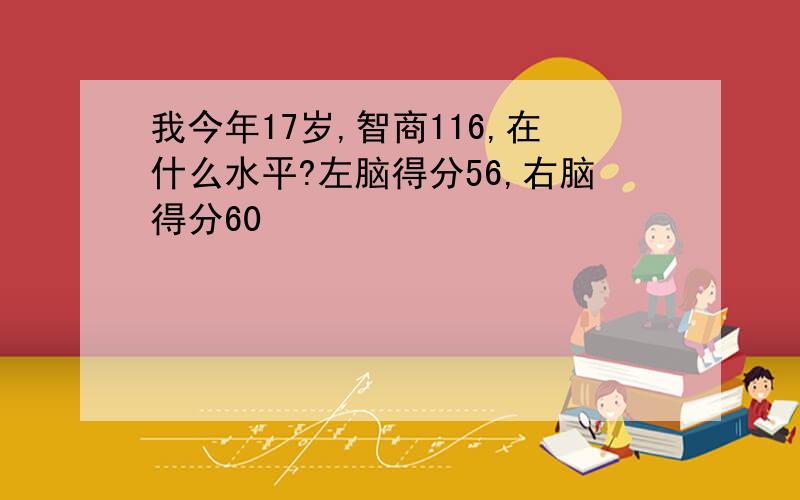 我今年17岁,智商116,在什么水平?左脑得分56,右脑得分60