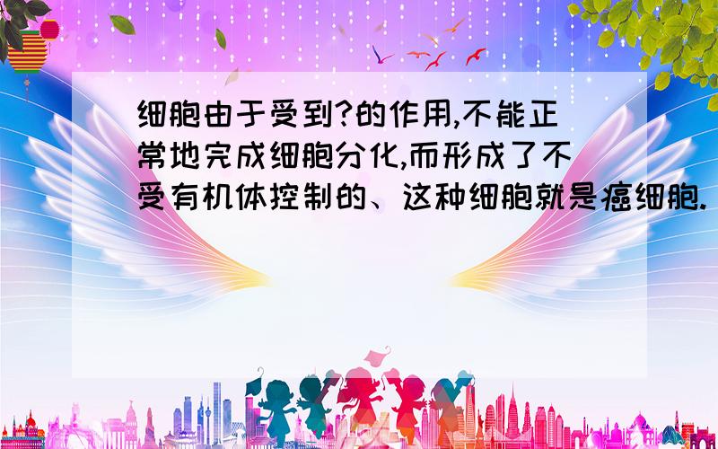 细胞由于受到?的作用,不能正常地完成细胞分化,而形成了不受有机体控制的、这种细胞就是癌细胞.