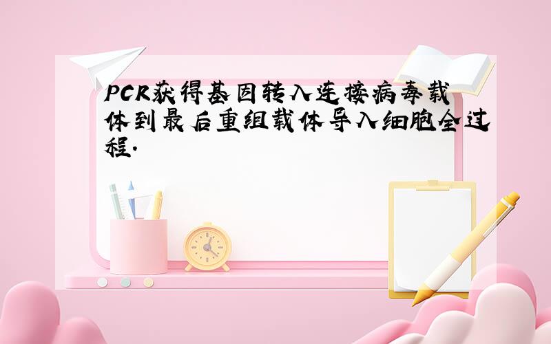 PCR获得基因转入连接病毒载体到最后重组载体导入细胞全过程.