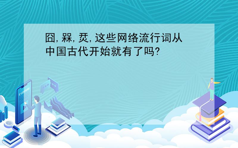 囧,槑,烎,这些网络流行词从中国古代开始就有了吗?