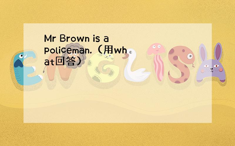 Mr Brown is a policeman.（用what回答）