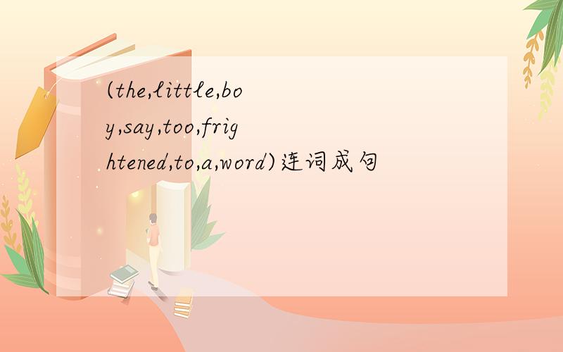 (the,little,boy,say,too,frightened,to,a,word)连词成句