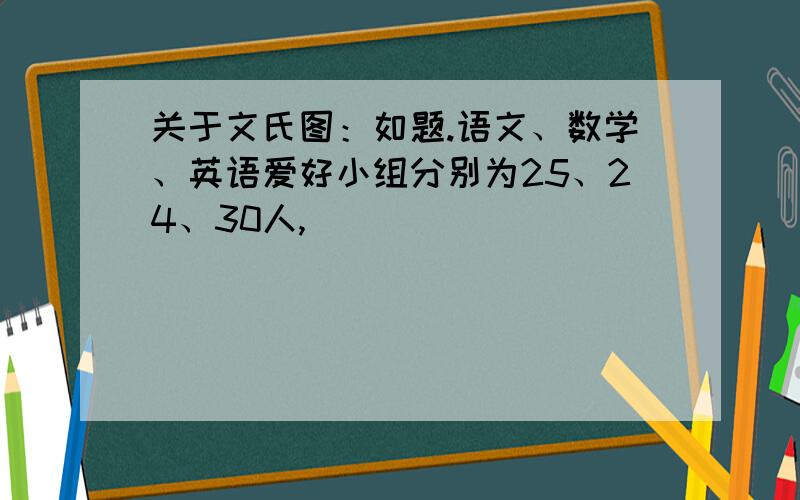 关于文氏图：如题.语文、数学、英语爱好小组分别为25、24、30人,