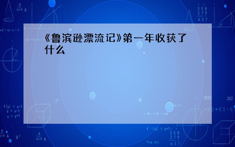 《鲁滨逊漂流记》第一年收获了什么