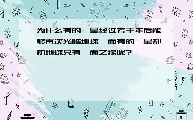 为什么有的彗星经过若干年后能够再次光临地球,而有的彗星却和地球只有一面之缘呢?