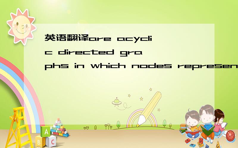 英语翻译are acyclic directed graphs in which nodes represent ran