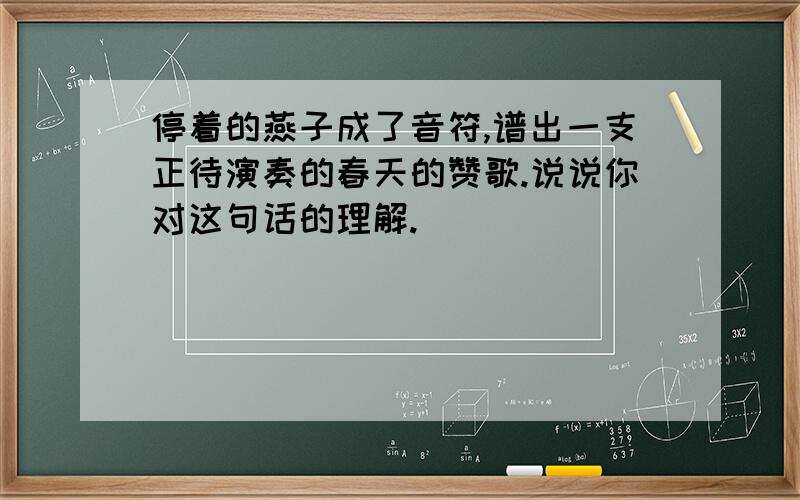 停着的燕子成了音符,谱出一支正待演奏的春天的赞歌.说说你对这句话的理解.