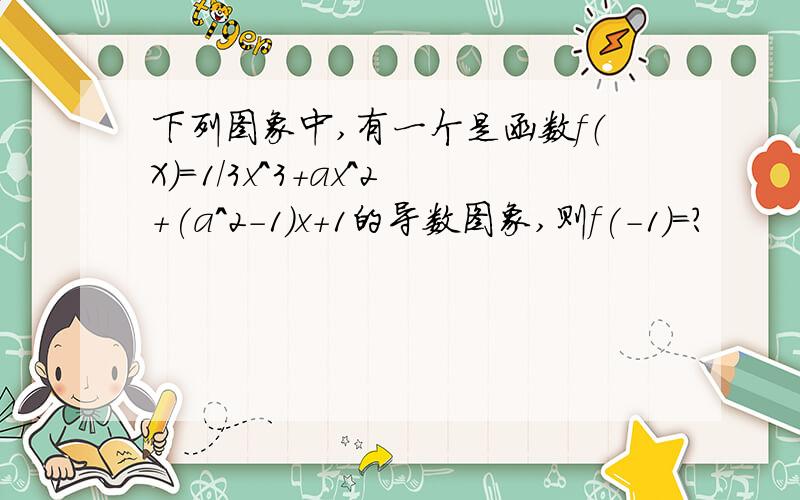 下列图象中,有一个是函数f（X）＝1／3x^3+ax^2+(a^2-1)x+1的导数图象,则f(-1)=?