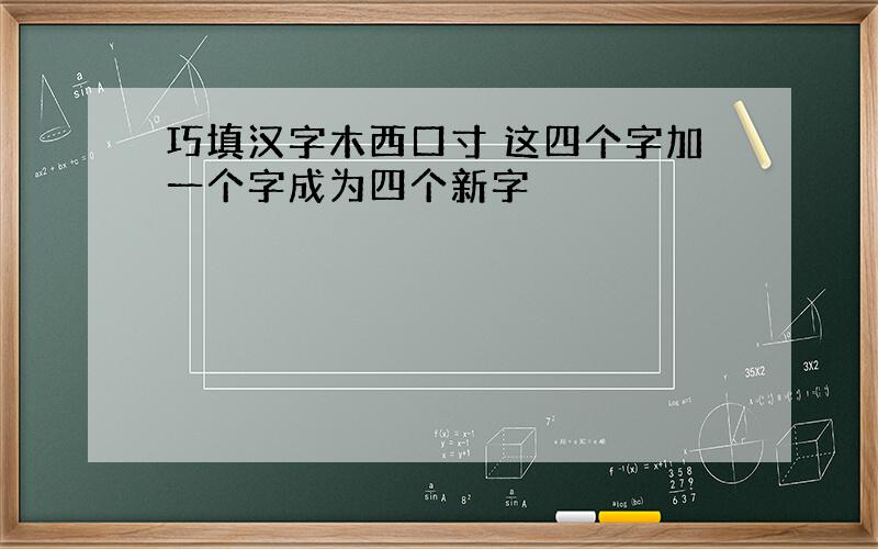 巧填汉字木西口寸 这四个字加一个字成为四个新字