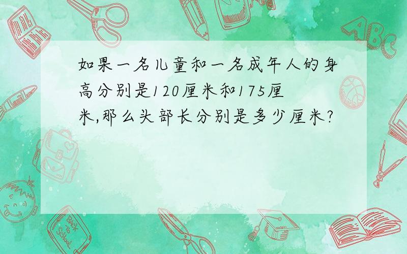 如果一名儿童和一名成年人的身高分别是120厘米和175厘米,那么头部长分别是多少厘米?