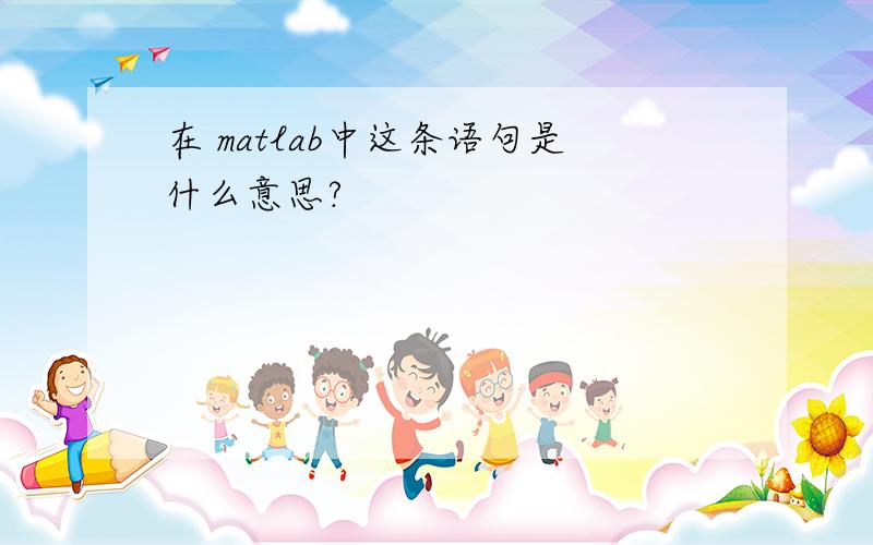 在 matlab中这条语句是什么意思?