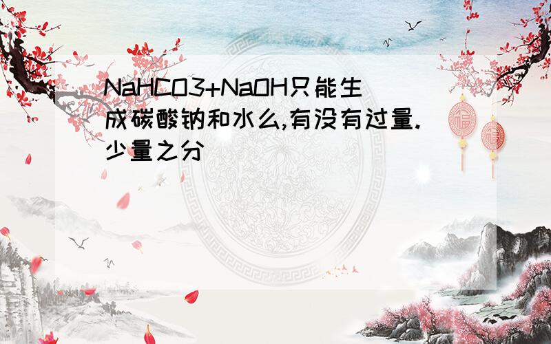 NaHCO3+NaOH只能生成碳酸钠和水么,有没有过量.少量之分