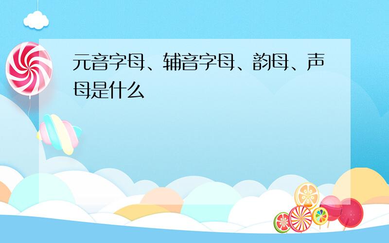 元音字母、辅音字母、韵母、声母是什么