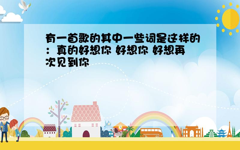 有一首歌的其中一些词是这样的：真的好想你 好想你 好想再次见到你