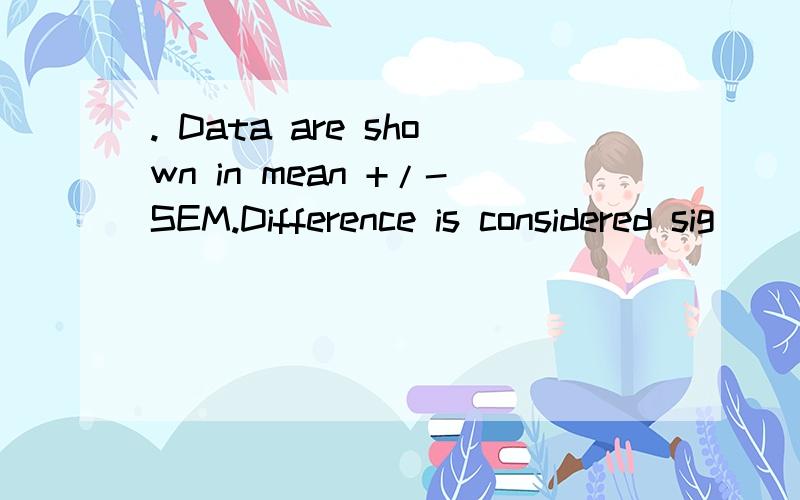 . Data are shown in mean +/-SEM.Difference is considered sig