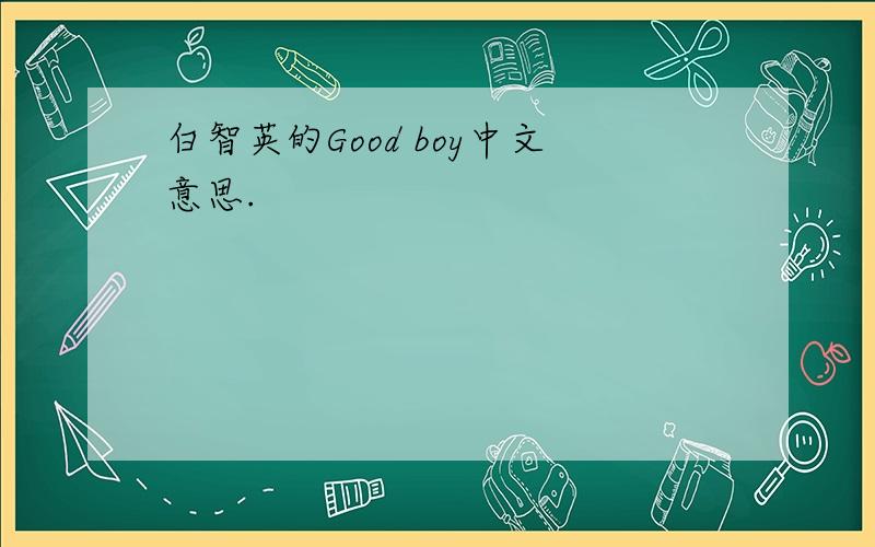 白智英的Good boy中文意思.